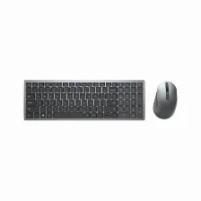 Kit Teclado Y Mouse Dell Km7120w Inalámbrico, 1600 Dpi, Gris, Titanio