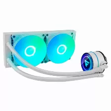 Enfriamiento Liquido Game Factor, Lqg601-wh, 240mm, 2x120mm, Blanco