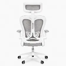 Silla Gerencial Modamob, Modelo Graphite, Reposabrazos, Cabecera Y Respaldo De Malla, Piston De Gas C3 120kg, Color Blanco/gris, Granel (sin Caja)