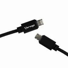 Kit Vorago Mobile Mk-300, Cargador Para Auto Y Pared, Soporte Magnético Para Auto, Cable Híbrido Micro Usb O Lightning, Negro