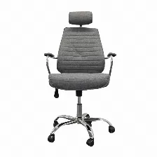 Silla Gerencial Modamob, Modelo Polaris, Reposabrazos, Altura Ajustable, Piston De Gas C3, Base Metalica Con 5 Ruedas, Color Gris.