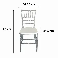 Silla Modamob Modelo Tiffany, Cristalina/transparente, 90 X 39.35 X 39.5cm, 4.35kg, Incluye Asiento Acolchado