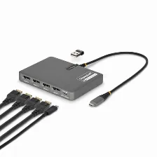 Docking Station Startech.com Quad-usb-dp-adapt 4k Ultra Hd, Usb 3.2 Gen 1 (3.1 Gen 1) Type-c, Hdmi 0, Usb A 0