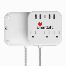 Multicontactos Smartbitt 125v, 1.5 M, 3 Contacto Nema 5-15r, Blanco