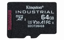 Memoria Microsdxc Kingston Technology Industrial 64 Gb, Velocidad 100 Mb/s, Clase 10