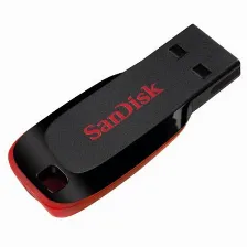 Memoria Usb Sandisk Cruzer Blade 64gb, 2.0, Factor De Forma Sin Tapa, Color Negro/rojo