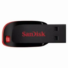 Memoria Usb Sandisk Cruzer Blade 64gb, 2.0, Factor De Forma Sin Tapa, Color Negro/rojo