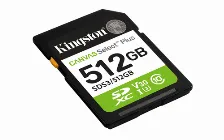 Memoria Sd Kingston 512gb, Technology Canvas Select Plus Gen3, Velocidad 150 Mb/s, Clase 10