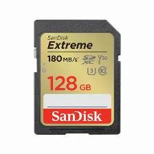 Memoria Sd Sandisk Extreme 128 Gb, Velocidad 180 Mb/s, Clase 10