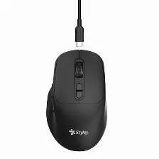 Mouse Inalambrico Stylos Stpmoi8b, 7 Botones, 1600 Dpi, Recargable, Negro