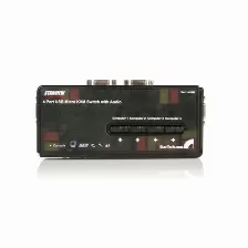 Juego De Conmutador Switch Startech Kvm 4 Puertos Vídeo Vga Usb 2.0 Con Cables Y Audio, (sv411kusb)