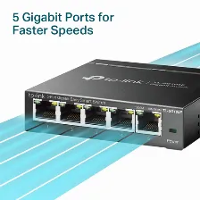 Switch Tp-link Tl-sg105e Gestionado, L2, Rj-45 5, Gigabit Ethernet (10/100/1000), Negro