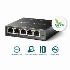Switch Tp-link Tl-sg105e Gestionado, L2, Rj-45 5, Gigabit Ethernet (10/100/1000), Negro
