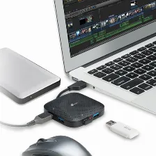 Hub Portatil Tp-link Uh400, 4 Puertos, Usb 3.0, Negro