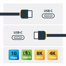 Cable Usb Startech.com Usb C A Usb C, 10000 Mbit/s, Gris, Negro