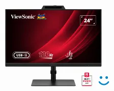 Monitor Led Viewsonic 24 Pulgadas Vg2441v/ Full Hd 1920x1080p/ Camara Integrada/ Hdmi/ Display Port/ Panel Ips/ 120 Hz/ 4 Ms/ 3 Aa‘os De Garantia