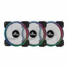 Ventilador Yeyian Ycf-3kfs-01 12 Cm, 1300 Rpm, Led Azul, Verde, Rojo, Negro