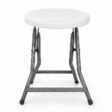 Banco Modamob Plegable Diametro 30cm, Altura 46cm, Blanco