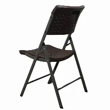Pack De 6 Sillas Plegables Modamob, Modelo Bosc, Reforzadas, Plastico Con Terminado Tipo Mimbre Color Cafe