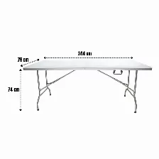 Mesa Plegable Modamob Flexboard 244, 2.44x76x74cm, Calibre 18, Diamtero De Tubo De 25mm, 4.3cm Grosor, Blanco